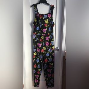 Nooworks Black Floral Jumpsuit Xxl